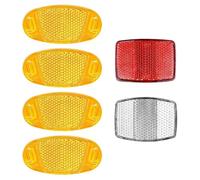 6 Pièces Catadioptre Vélo, Réflecteur de Avant Arrière Sécurité et Rayons pour VTT, Velo de Route, E-Bike, et Vélo d'Enfant, Réflecteurs Jaune, Blanc, Rouge, Installation Facile, Haute Visibilité