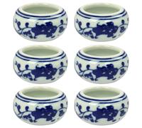 6 Pièces Céramique Plateau à Pinceaux de Calligraphie Petit Lot, Blanche | Surface Lisse sans Bavures, Usage Bureau et Pratique, pour Étudiants et Collectionneurs
