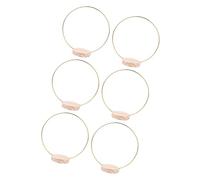 6 Pièces Cerceau Floral En Métal avec Socle En Bois, Cercle Metal Couronne de Mariage Anneau En Macramé, Cerceaux Floraux En Métal Doré pour DIY, Décoration de Couronne de Mariage, Diamètre 20 Cm