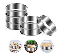 6 Pièces Cercle Tartelette, Cercle a Patisserie 8cm, Cercles et Cadres à Pâtisserie, Cercle a Tartelette, Moule a Pancake, Cercle Cuisine Inox pour Muffins Tartes Gâteaux Crumpets, pour la poêle