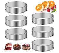 6 Pièces Cercles à Tarte Double Roulés,8.5cm Anneaux Crumpet pour Muffins,Antiadhésif Cercle Patisserie,Cercle Tartelette en Acier Inoxydable,Cercle à Tarte Rond en Bord Roulé,pour Crêpes,Tartes