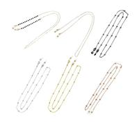 6 Pièces Chaîne de Lunettes, Cordon Lunettes Chaine Morceaux ChaîNe Lunettes Ruban de Lunettes Dames Perles Colorées Anti-dérapant Cordon Lunette Sport Accessoire Décoratif pour Femmes Hommes