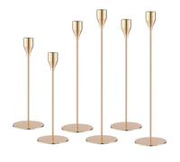 6 Pièces Chandelier Ensemble,Bougeoir doré Coniques,Chandelier de Mariage Différentes Tailles,33/29/23cm,décoration Vintage,pour Les dîners romantiques, Les cérémonies d'anniversaire et de Mariage