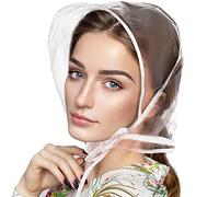 6 Pièces Chapeau de Pluie Transparent Imperméable Unisexe pour Femmes et Hommes - Housse Blanche