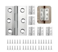 6 Pièces Charniere Porte, Charnière Inox 304, Gond Porte, Charnière Invisible et Robuste pour Meubles et Aménagement Intérieur/Extérieur, pour Portes, Fenêtres, Placards, Tiroirs