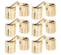 6 Pièces Charnières Cachées en Laiton Massif 10mm, Ouverture 180 Degrés | Finition Polie Discrète, Montage Encastré, Usage pour Boîtes à Bijoux et Coffrets DIY
