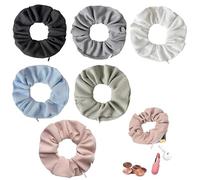 6 Pièces Chouchous avec Poche à Fermeture Éclair, Chouchous Cheveux Velours Élastiques Fille, Accessoires pour Cheveux avec Poche Cachée pour Femmes et Filles