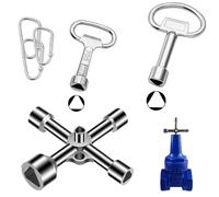 6 Pièces Clef Triangle FORMVERSITY, Clé Triangulaire 4 Voies 5 Tailles Diamètre Intérieur 7mm/10mm/12mm/13mm/18mm, Clé Universelle Multifonction Cle Triangle Poubelle pour Boîte Électrique