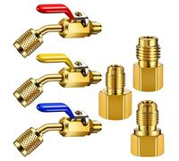 6 pièces Climatisation Réfrigérant Angled Balle compacte Valve de billes 1/4 de pouce pour R410A R134A R12 R22 AC HVAC Réfrigérant R22 Pares avec soupape à billes