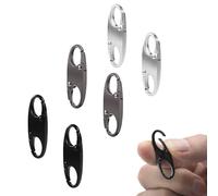 6 Pièces Clip de fermeture éclair anti-vol, Cadenas sacs à dos, Zippered Clips Sécurité en Alliage pour les voyages, le camping(Noir, Argent, Gris)