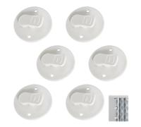 6 Pièces Clip Rideau de Douche Anti Éclaboussures, Attache Rideau sans Perçage Auto-Adhésif sans perçage Pince pour Rideaux Coupe-Vent, Fixation Murale pour Salle de Bain et Camping Car(Blanc)