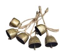 6 pièces Cloche de Vache Classique en Bronze Cloches suspendues en métal décoration pour projets d ' Artisanat Maison cafés Boutique Couronne de Noël Festive Cloche de Vache rétro