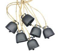 6 pièces Cloche de Vache Classique en Bronze Cloches suspendues en métal décoration pour projets d ' Artisanat Maison cafés Boutique Couronne de Noël Festive Cloche de Vache rétro