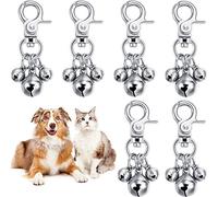 6 Pièces Cloches Animaux de Compagnie pour Colliers Porte-Clés - Cloche de Chien et Pendentif pour Chien (Argent)