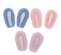 6 Pièces Coiffe Oreilles de Lapin en Feutre de Laine | Décoration de Poupées et Serrage-têtes, Lot de Six Pièces Bleu Roi, Violet et Rose