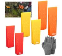 6 Pièces Coin D'abattage Plastique,Coin Abattage,Coin pour Fendre le Bois,Deux de Chaque : 6 Pouces, 8 Pouces et 10 Pouces,Coin Bucheron,Bucheron Materiel pour Couper l'arbre pour la Foresterie