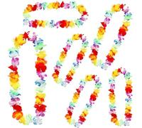 6 Pièces Collier De Fleurs Hawaienne,Collier Hawaien Fleurs,Collier Fleurs Hawaien,Multicolore Tropical Décoration Plage Pour Accessoire De Fête Tropical Plage Enfants Adultes,Danse Hula,Soirée d’Été