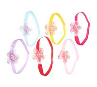 6 Pièces Collier pour Chaton à Fleurs, Nœud Décoratif | Polyester Doux, Lavable et Délicat, pour Fêtes, Photos et Usage Quotidien des Animaux Style Aléatoire