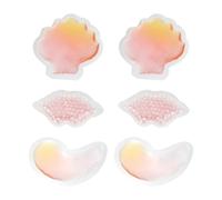 6 Pièces Compresse Gel Lèvres Visage Froid Chaud en Pvc Rose