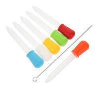 6 Pièces Compte-gouttes en Silicone 5ml Transparent, Dosage Précis | Brosse de Nettoyage Incluse, Embout Plat Détachable, Usage Eau