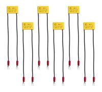 6 Pièces Condensateur Antiparasite avec Bornes de Montage 0,1µf 100Ω1/2W | Condensateur de Suppression des Interférences pour LED Machines-outils Contacteurs Relais Électrovannes - 0,1µf 600V AC