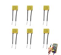 6 Pièces Condensateurs Polypropylène Sécurité 0,22µF 275V X2 AC, Condensateurs de Securite, Condensateur Sécurité - Antiparasites pour Éclairage LED, Feux Clignotants et Applications Électroniques