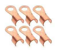 6 Pièces Connecteurs à Œillet en Cuivre Ouvert | Connexion Sûre, Conductivité, Applications Polyvalentes, Usage Domestique et Équipement Industriel, Couleur Or