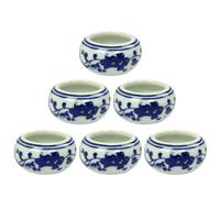 6 Pièces Conteneur D'encre en Céramique Blanche, Petit Modèle | Encre de Chine Couleur, Lot Coupelles Encre, Recipient pour Calligraphie Chinoise, Usage Élève