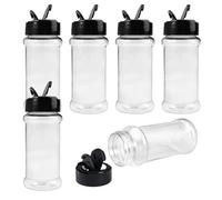 6 PièCes Conteneurs de Pots à éPices En Plastique avec Couvercle, Epices Cuisine Bocaux en Plastique, Transparent Bocaux Epices pour ÉPices, Sel, Poivre, Poudre, Herbes et Poudres (Cylindrique)