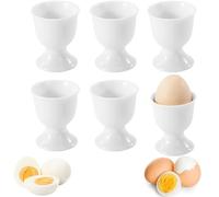 6 Pieces Coquetier Oeuf, 7 x 5,1 cm Coquetier, Coquetiers en Porcelaine Blanche, Coquetier Ceramique, Coquetiers pour Petit Déjeuner, pour Les œufs Durs et à la Coque sur la Table du Petit Déjeuner