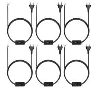 6 Pièces Cordon avec Interrupteur, 1,8 m Câble avec Interrupteur Et Fiche, Câble d'alimentation avec Interrupteur, Câbles d'alimentation avec Fiche pour Lampes, Lampes de Table, Lampadaires