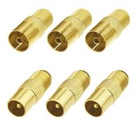6 Pièces Coupleur Coaxial D'antenne TV de Type F, Prise de Connecteur à vis de Type F vers Adaptateur D'antenne Coaxiale RF (Type F Femelle - TV Mâle/Femelle)
