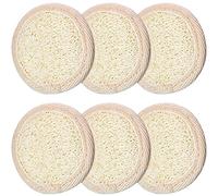 6 Pièces Coussin Exfoliant Loofah Laveur de Corps de Visage Coussin Éponge Rond de Bain et Douche en Luffa Brosse Éponge Nettoyante Loofah Coussinets Exfoliants Près de Peau Éponge de Bain