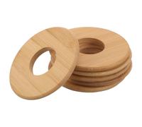 6 Pièces Couvercle de Broyage 10,3cm en Bambou Anti-éclaboussures | Réutilisable, Ajustement Sûr et Surface Lisse, Accessoire à Mortier et Presse-ail