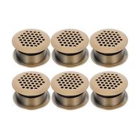 6 Pièces Couvercle de Ventilation Rond Or 35mm Trous Pré-percés | Finition Élégante et Moderne, Résistance à Rouille, Compatible Placards et Vestiaires