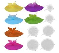 6 Pièces Couvercles De Tasse En Forme De Feuille De Papillon, 6 Pièces Couvercles De Conservation En Silicone, Couvercles De Tasse De Remplacement (10 X 10,3 Cm)