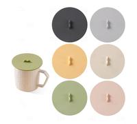 6 Pièces Couvercles en Silicone Réutilisables Anti-Drogue, Couvercles en Silicone Anti-Poussière pour Tasse Verres à Boire Café Mug Chope de Bière (10cm)
