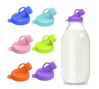 6 Pièces Couvercles Réutilisables en Silicone Alimentaire - 48mm Anti-Fuites pour Bocaux et Conserves, pour Accessoires Stanpac & Libbey (Sans Récipient Inclus)