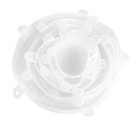6 Pièces Couvercles Réutilisables en Silicone Rose, Couvercles Extensibles pour Bols, Protection Alimentaire Étanche - Matériau Alimentaire, Antidérapant, Multi - Tailles pour (Blanche)
