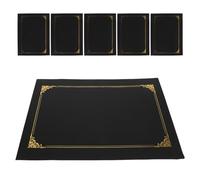 6 Pièces Couverture de Diplôme Noire A4 et Lettre, Bordure Dorée | Papier, Insertion Facile et Retrait Simple, Protège des Poussières et Dégâts, Présentation Professionnelle
