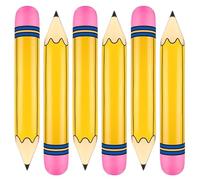 6 Pièces Crayon Gonflable Ballons Crayon en PVC 26, 7 Pouces Jaune Géant Retour à l'école Gonflable Décoration de Fête de Remise des Diplômes pour l'école Photo Prop Salle Classe Prix Faveur