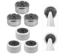 6 Pièces Crochet Ronds Porte Torchon Cuisine, Porte Serviette Cuisine Sans Percage, Crochet Torchon Cuisine, Accroche Torchon pour Salle de Bain, Cuisine et Maison (2 Couleurs)