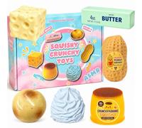 6 Pièces Crunchy Squishy Set, Realistic Amsr Color Changing Mango Lemon Cute Peanut Pudding Balle Anti-Stress à remontée Lente et texturée, idéale pour gérer l'anxiété Cadeaux d'invités