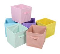 6 Pièces Cube de Rangement Pliable en Tissu 27x27x28cm avec Poignées | Boîte Ouverte Empilable et Légère, pour Vêtements, Livres, Salon, Canapé, Chambre ou Salle de Jeux