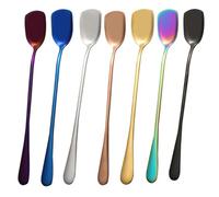 6 Pièces Cuillère à Glace en Acier Inoxydable Doré à Long Manche | Réutilisable, Résistante à Corrosion et Chaleur, pour Café et Maison, Mélange et Service