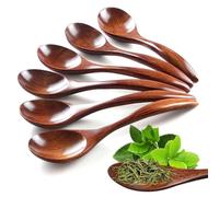 6 Pièces Cuillères en Bois Artisanales, Wooden Spoon for Stirring Cooking