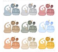 6 Pièces D'alimentation En Silicone Pour Bébé, Plaque À Succion Antidérapante, Vaisselle Pour Tout-Petits, Bébé Doit Avoir Des Fournitures D'alimentation