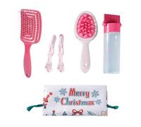 6 Pièces De Brosse À Cheveux Noël Ensemble Coiffure Double Côté Massage Du Cuir Chevelu À Double Côté Brosse