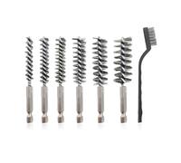 6 pièces de brosses à manche hexagonal, 1 pièce de brosse métallique, brosse de nettoyage de tuyaux en cuivre, accessoire de brosse métallique, outil de brosse de nettoyage
