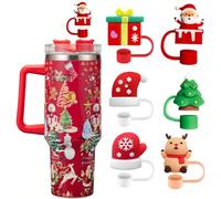 6 pièces de couverture jour de Noël pour Stanley Cup Accessoires，10mm accessoires anti-poussière，Accessoires de couverture pour Stanley Tumbler Accessoires